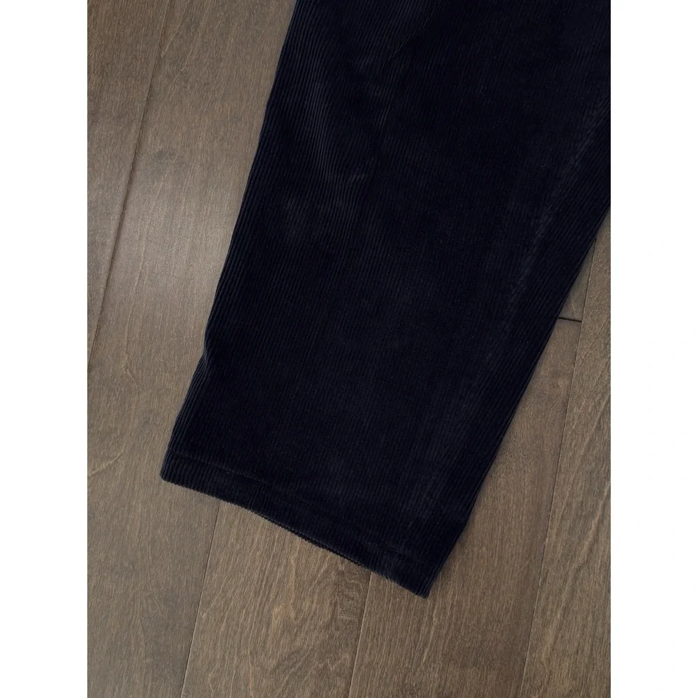 Nautica Mens Navy Blue Corduroy Pleated Front Cuff Classic Fit Pants Size 40X30